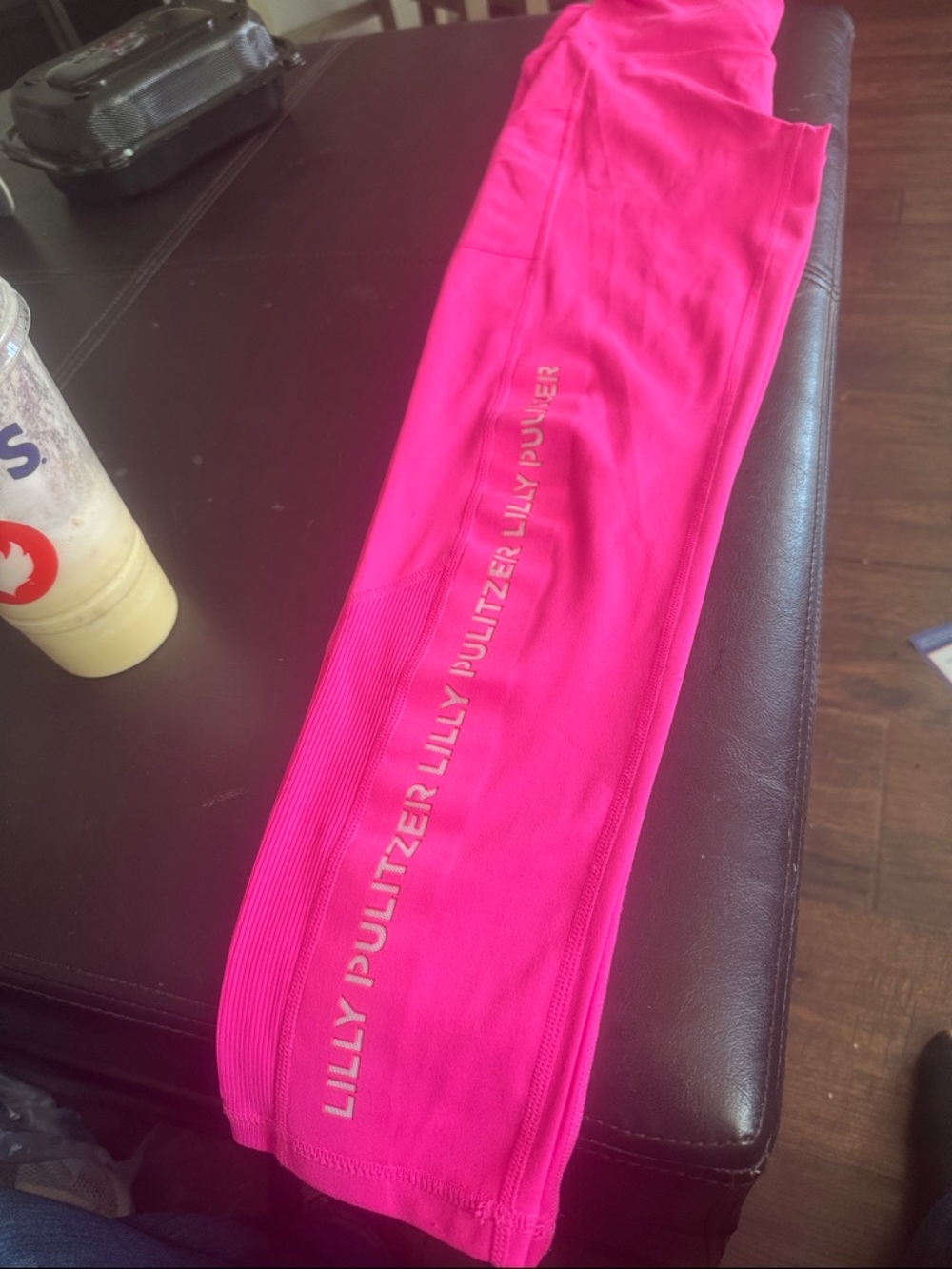 Lilly Pulitzer Hot Pink Girls' Leggings with Logo Tape